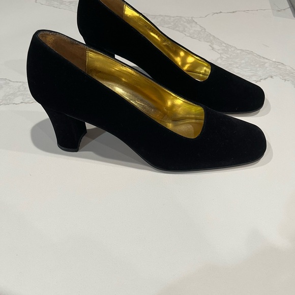 Nina Women’s Pump Shoe Velvet Square Toe Sz 8M Black - Picture 5 of 7